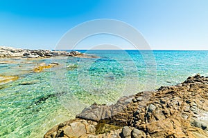 Turquoise sea in Scoglio di Peppino beach