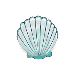 Turquoise sea shell stock vector illustration isolated on white background
