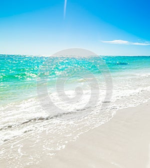 Turquoise sea under a shining sun in Guadeloupe