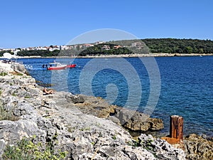 Turquoise sea water in Pula Croatia