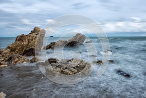 Turquoise sea wave at rayong Thailand. Beautiful sea wave. Sea