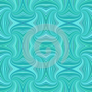Turquoise seamless psychedelic geometrcial spiral stripe pattern background - vector design