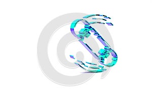 Turquoise Skateboard trick icon isolated on white background. Extreme sport. Sport equipment. Minimalism concept. 3d