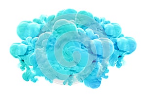 Turquoise smoke on a white background. 3d illustration, 3d rendering