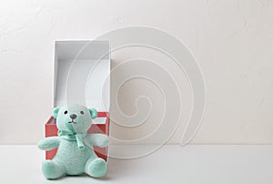 Turquoise soft toy teddy bear