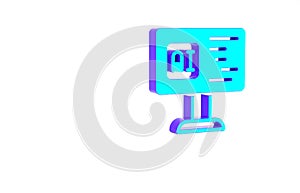 Turquoise Software, web developer programming code icon isolated on white background. Javascript computer script random