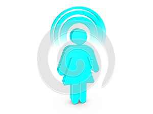 Turquoise Spiritual Girl with visible color Aura photo