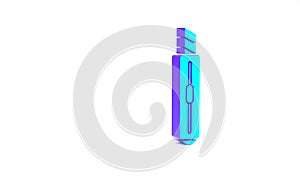 Turquoise Stationery knife icon isolated on white background. Office paper cutter. Minimalism concept. 3d illustration