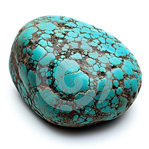 turquoise stone on white background