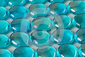 Turquoise stones from glass