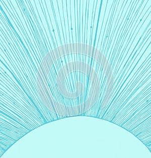 Turquoise sun rays background