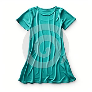 Turquoise Tee Dress: Realistic, Detailed, And Vibrant Women\'s Fashion