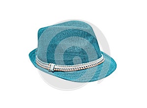 Turquoise vintage straw children hat fasion