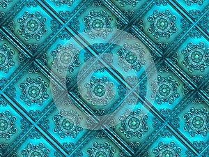 Turquoise Vintage Tiles, Texture, Background