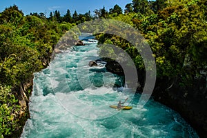 Turquoise Waikato river, Huka Falls, Taupo, New Zealand