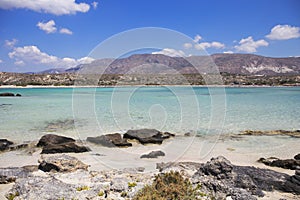 Turquoise water at Elafonisi beach, Crete Island, Greece