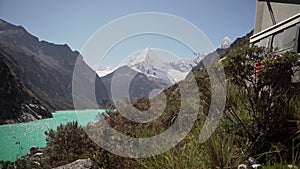 turquoise water of laguna paron in the andes mountains