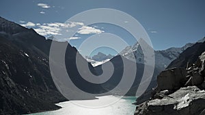 turquoise water of laguna paron in the andes mountains