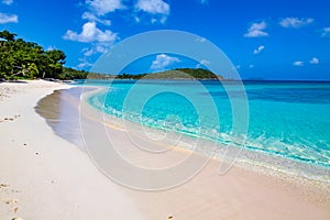 Turquoise water laps on the Bay in St John