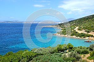 Turquoise water near beach on Mediterranean turkish resort