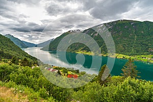 Turquoise water in Sognefjorden, Sogn Og Fjordane county