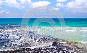 Turquoise water under a cloudy sky in Oristano photo