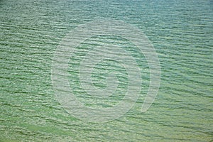 Turquoise Water Waves Background of Ocean or Lake