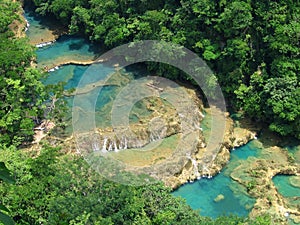 Turquoise waterfalls