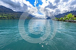 Turquoise waters of Brienz lake