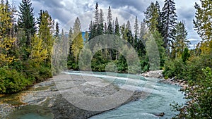 The Turquoise Waters of Fitzsimmons Creek at the Village of Whistler