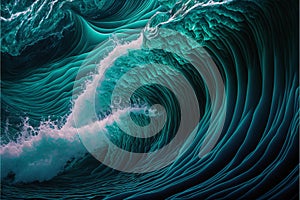 Turquoise waves on the sea colorful abstract texture background