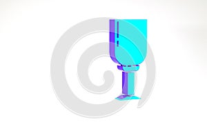 Turquoise Wine glass icon isolated on white background. Wineglass icon. Goblet symbol. Glassware sign. Minimalism