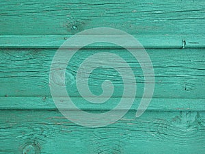 Turquoise Wood background - painted wooden planks for desk table wall or floor