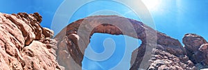 Turret Arch in Arches National Park, aerial view