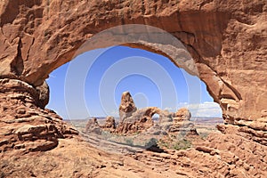 Turret Arch through the North Window at Arches National Park