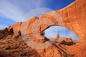 Turret Arch seen from North Window Arch, Arches National Park, U
