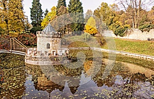 Turret in Bojnice, Slovakia, autumn park