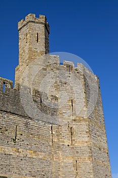 Turret of Caernarfon Castle in North Wales, UK