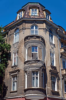 Turret and facade Art Nouveau building