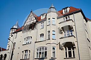 Turret and facade Art Nouveau building