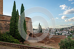 Turret Tower (Torre del Cubo) at Alcazaba area of Alhambra fortress - Granada, Andalusia, Spain photo