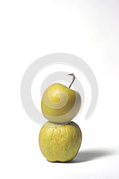 Turret of two antipode apples