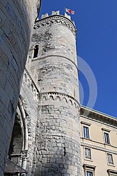 Turreted Towers of Porta Soprano, Piazza Danta, Genoa, Italy