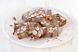 Turron on plate