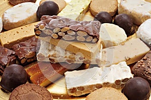 Turron, polvorones and mantecados, typical christmas confections photo