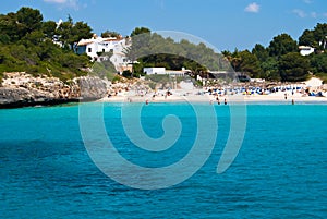 Tursquoise water of the sea at Cala Romantica photo