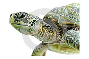 Turtle alone against transparent backdrop