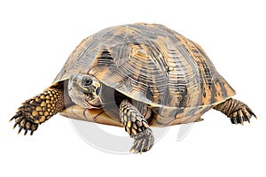 Turtle alone against transparent backdrop