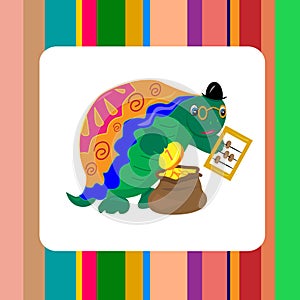 Turtle banker counting money card