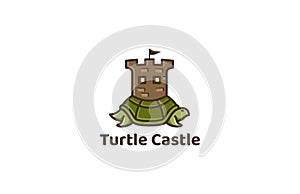 Turtle Castle Building Logo Template